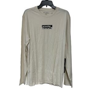 KARL LAGERFELD PARIS Long sleeve Logo Tee Shirt Mens Size Large New with tags